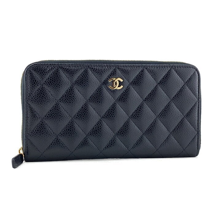 ◆シャネル/CHANEL☆CLASSIC LONG ZIP WALLET/ロングウォレット/長財布★グレインド カーフスキン ブラック