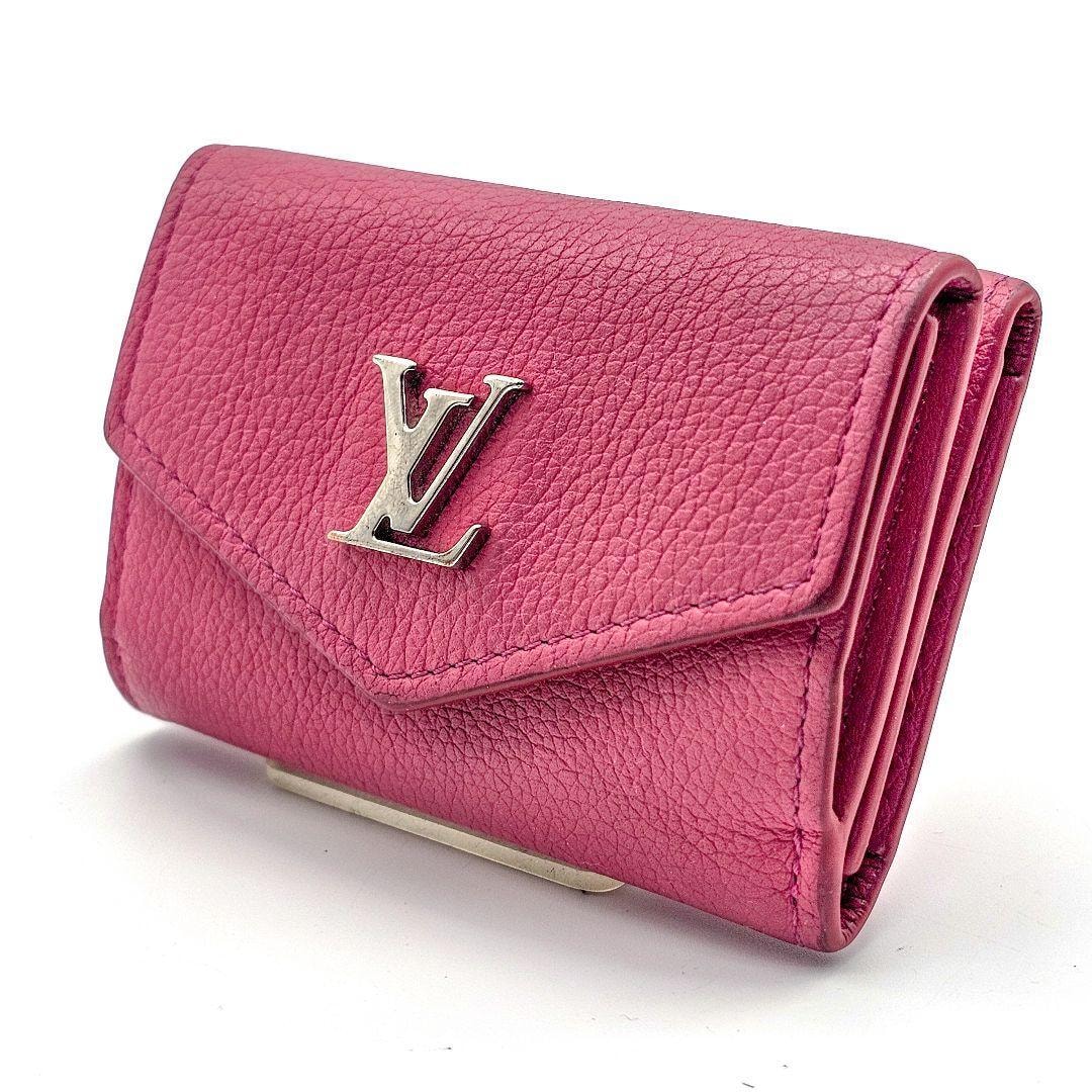 ルイヴィトン　ポルトフォイユ　ロックミニ　トリヨン　三つ折り財布　ホットピンク　C341