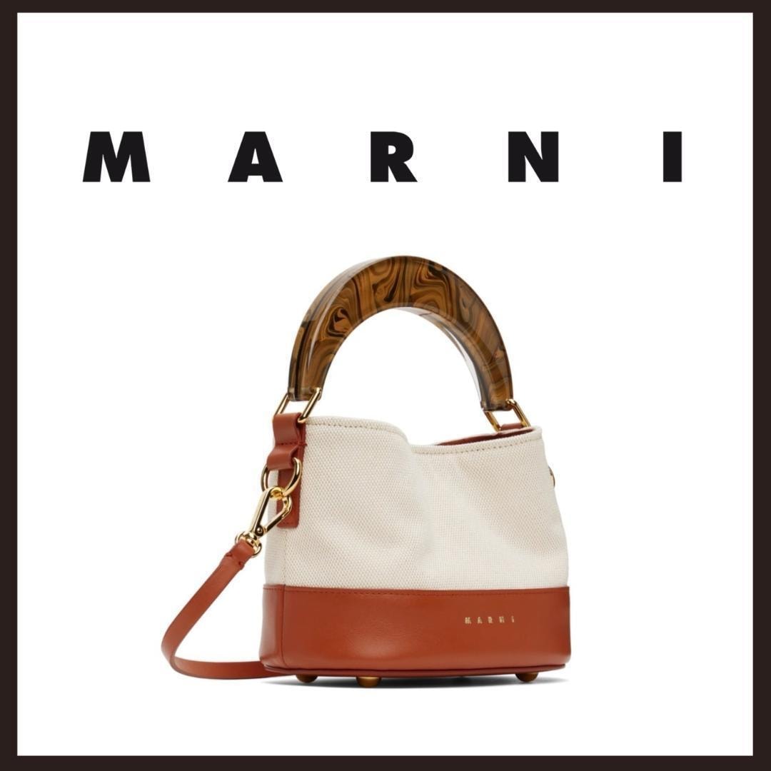 ○★新品 未使用 MARNI Venice ミニバケットバッグ 2wayバッグ オフホワイト（マルニ）○●