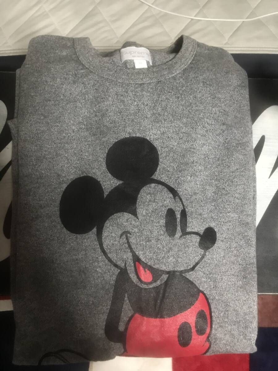 【初期／希少】Supreme Disney Mickey Mouse コラボ Tシャツ 灰M／シュプリーム ミッキー ティファニー バーバリー ヴィトン ボックスロゴ