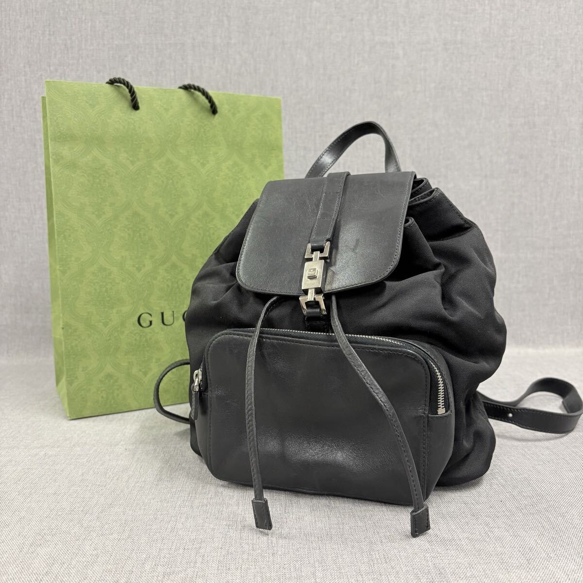 美品 GUCCI リュック バックパック ジャッキー GG柄 ブラック | APPS 