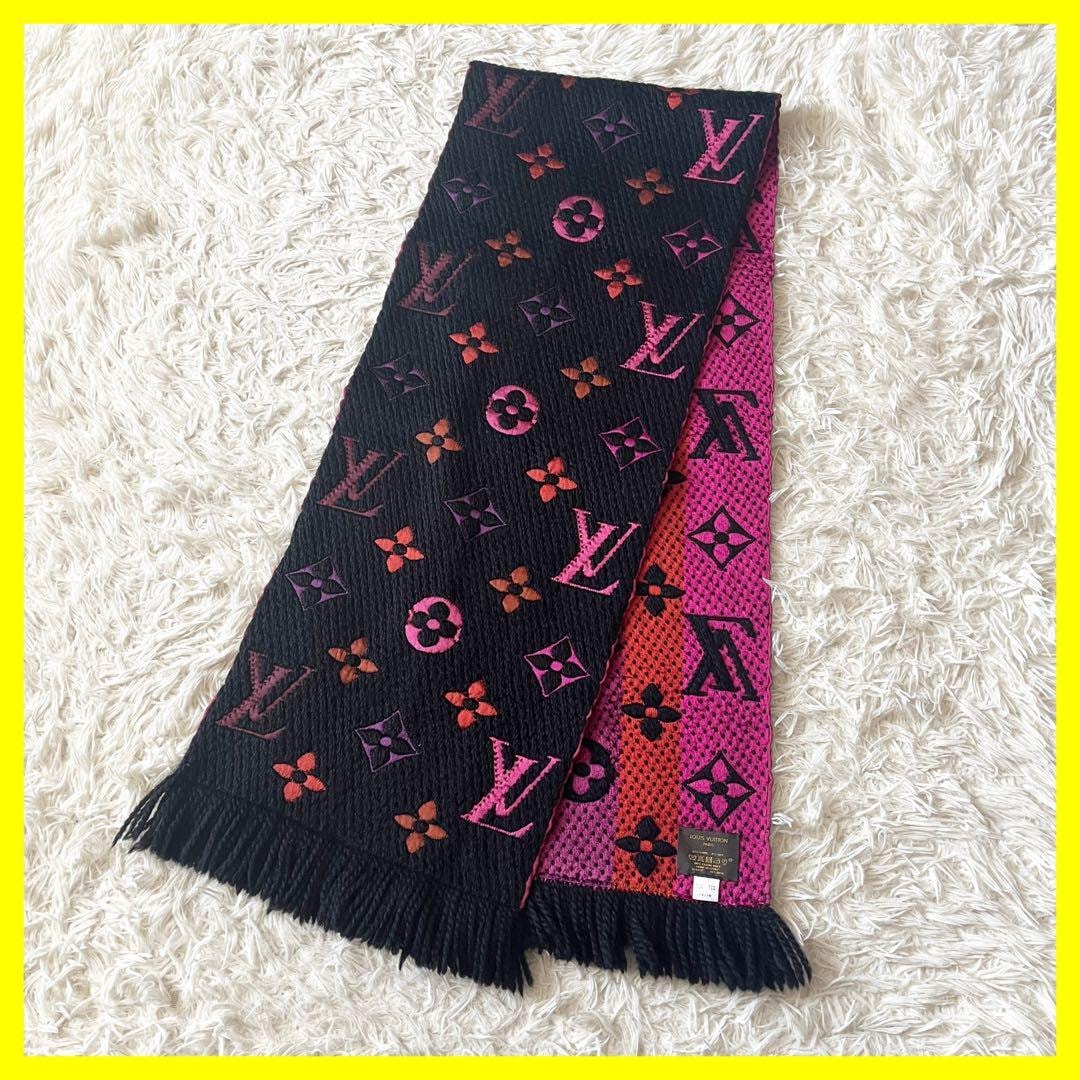 美品　ルイヴィトン マフラー エシャルプ ロゴマニア レインボー ルイヴィトン/マフラー/マルチカラー/サイズ：□長さ ⇒ 176.0cm