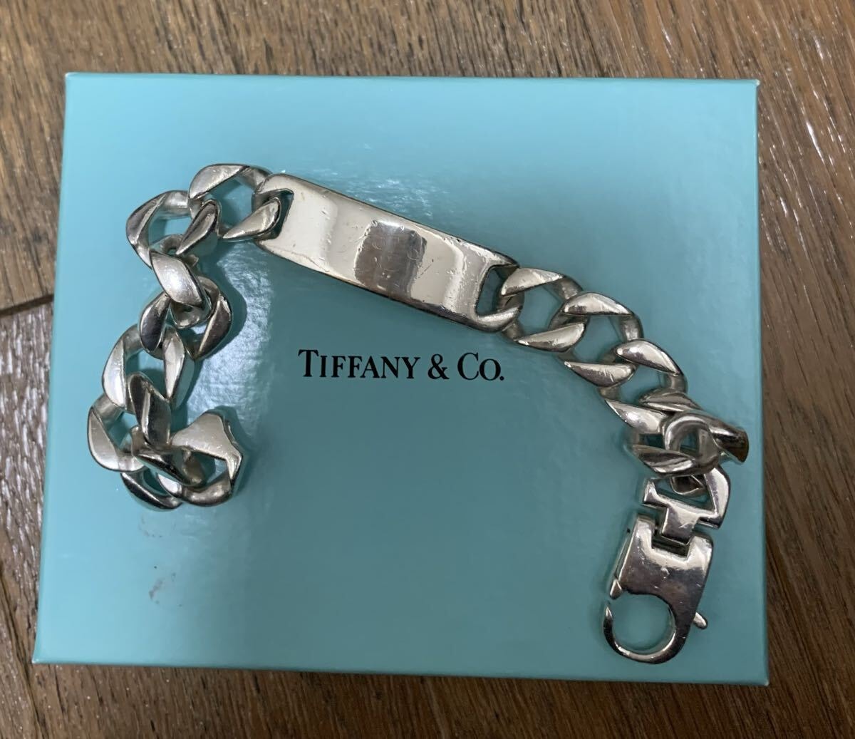 【VINTAGE】90s TIFFANY&Co. ティファニー 重量100g ヘビーウェイト ID ブレスレット 《シルバー925 喜平チェーン ヴィンテージ》 ITALY