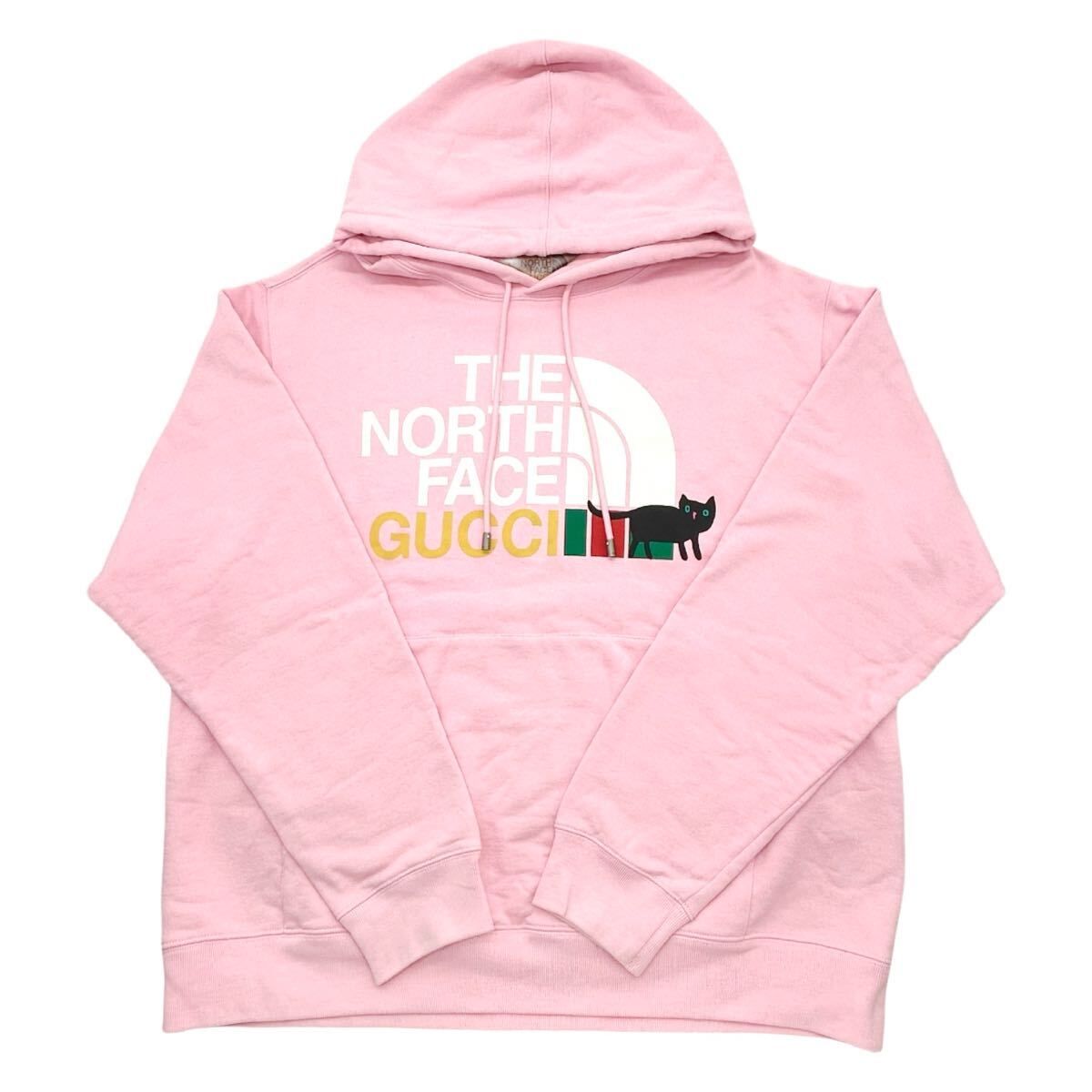 GUCCI ノースフェイス パーカー M 猫 ピンク