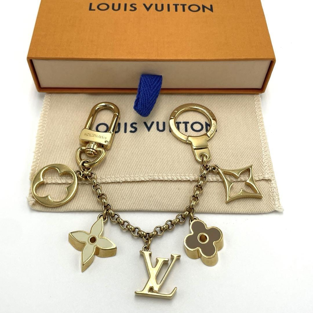 No.259 超人気【超美品】ルイヴィトン バッグ チャーム チェーン・フルール ドゥ モノグラム M65111 キーリング キーホルダー アクセサリー