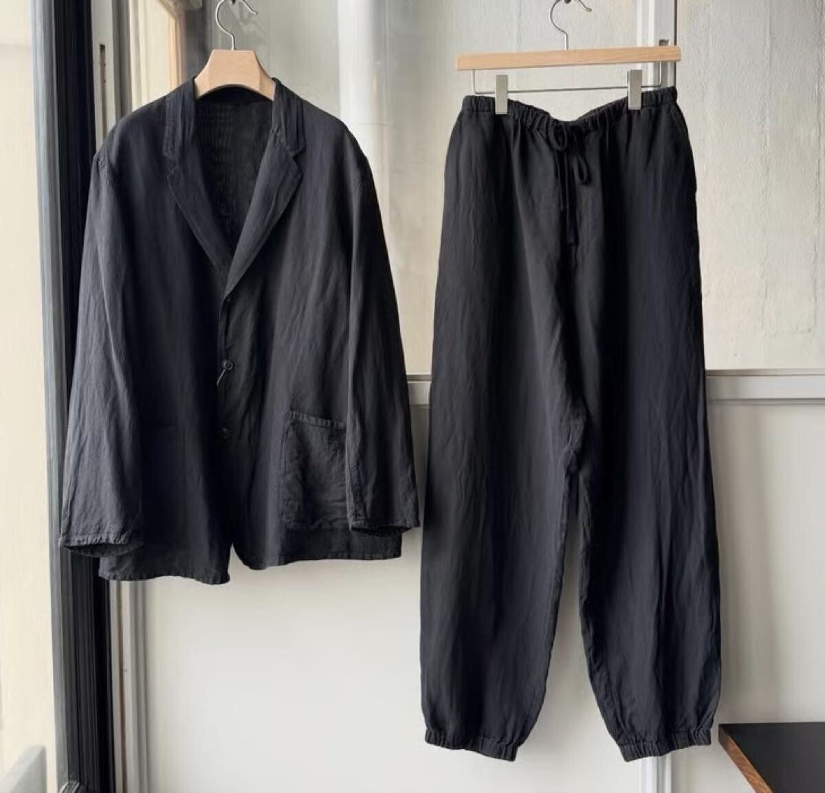 COMOLI Black Drill Zip Jacket 