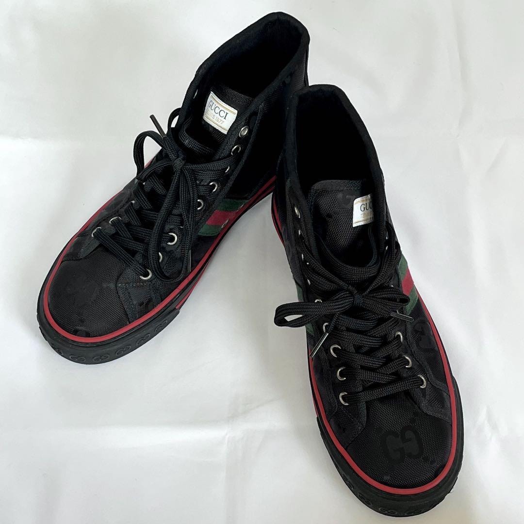 【美品】GUCCI グッチ ハイカットスニーカー テニス 1977 ファブリック