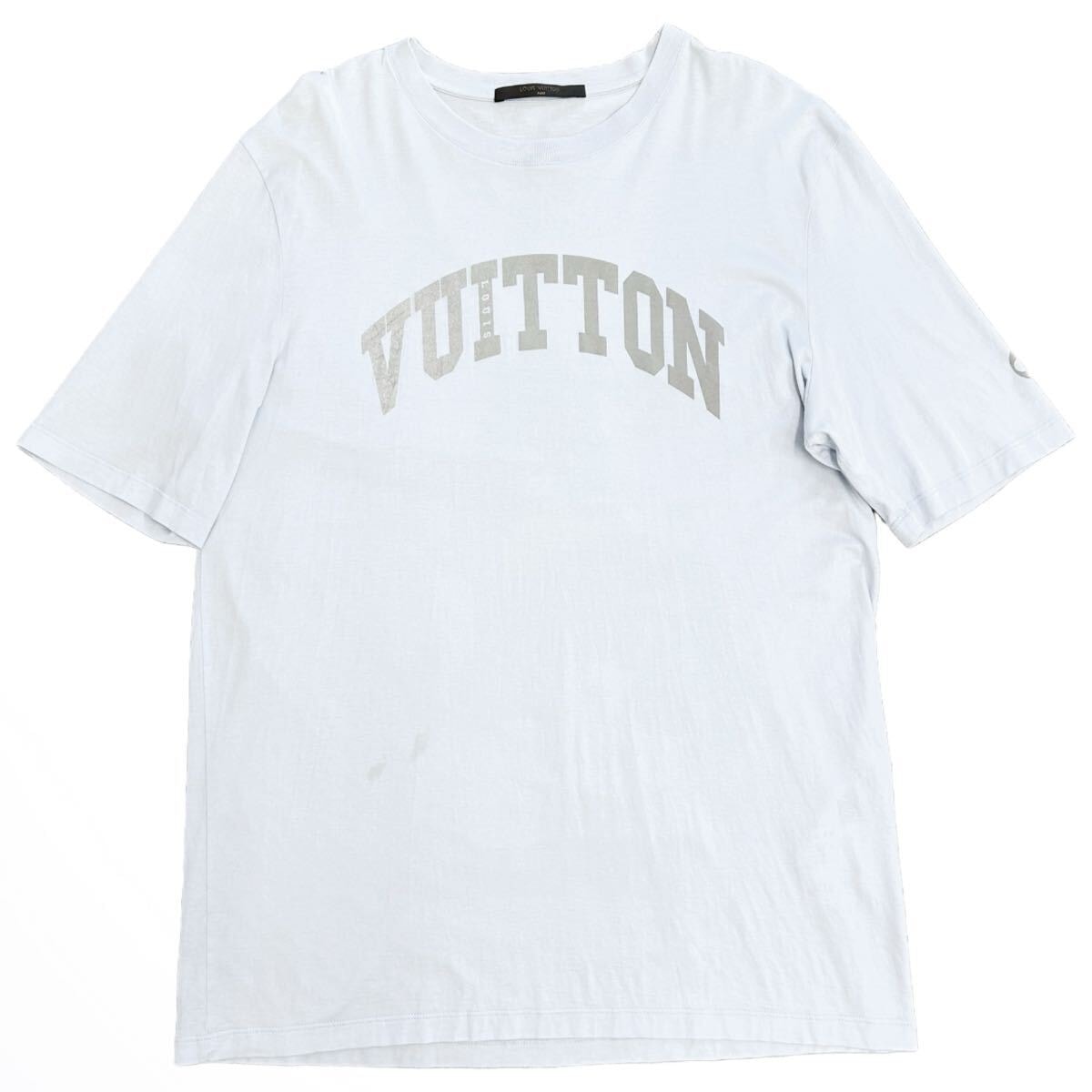 LOUIS VITTON ルイ・ヴィトン　Tシャツ　ロゴ　プリント　ライトブルー　メンズ　L　半袖　服