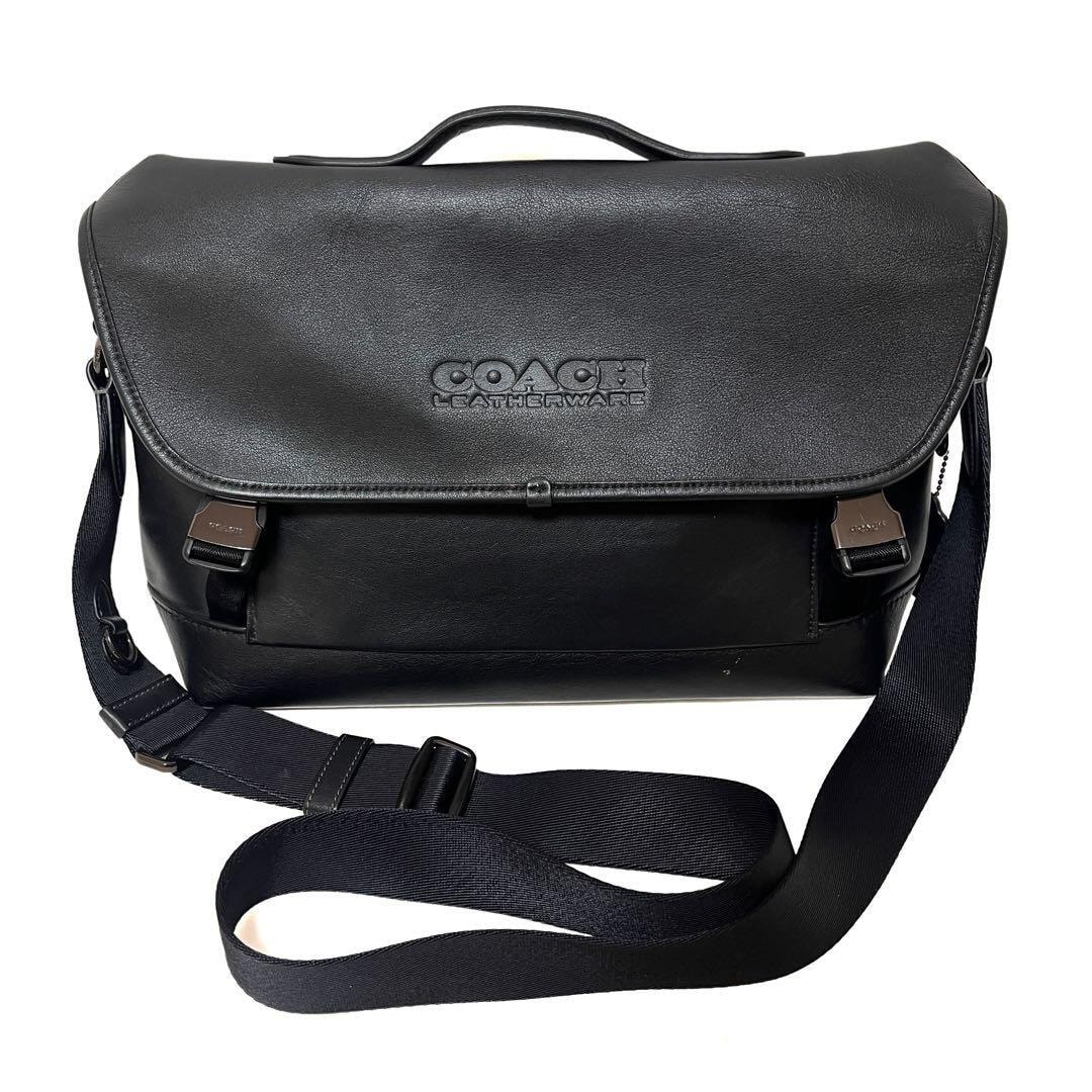 COACH コーチ 2way ショルダーバッグ レザー 革 ブラック 黒 メンズ C2292