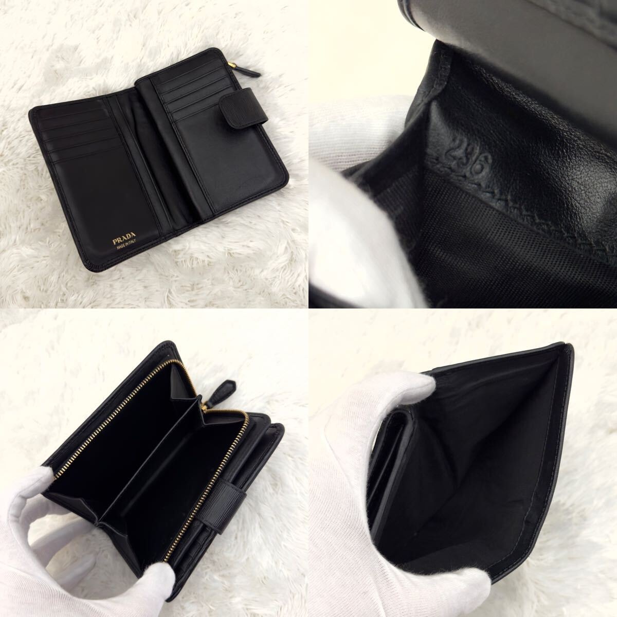 レディース PRADA プラダ ラウンドファスナー ヴィッテロムーブ ブラック