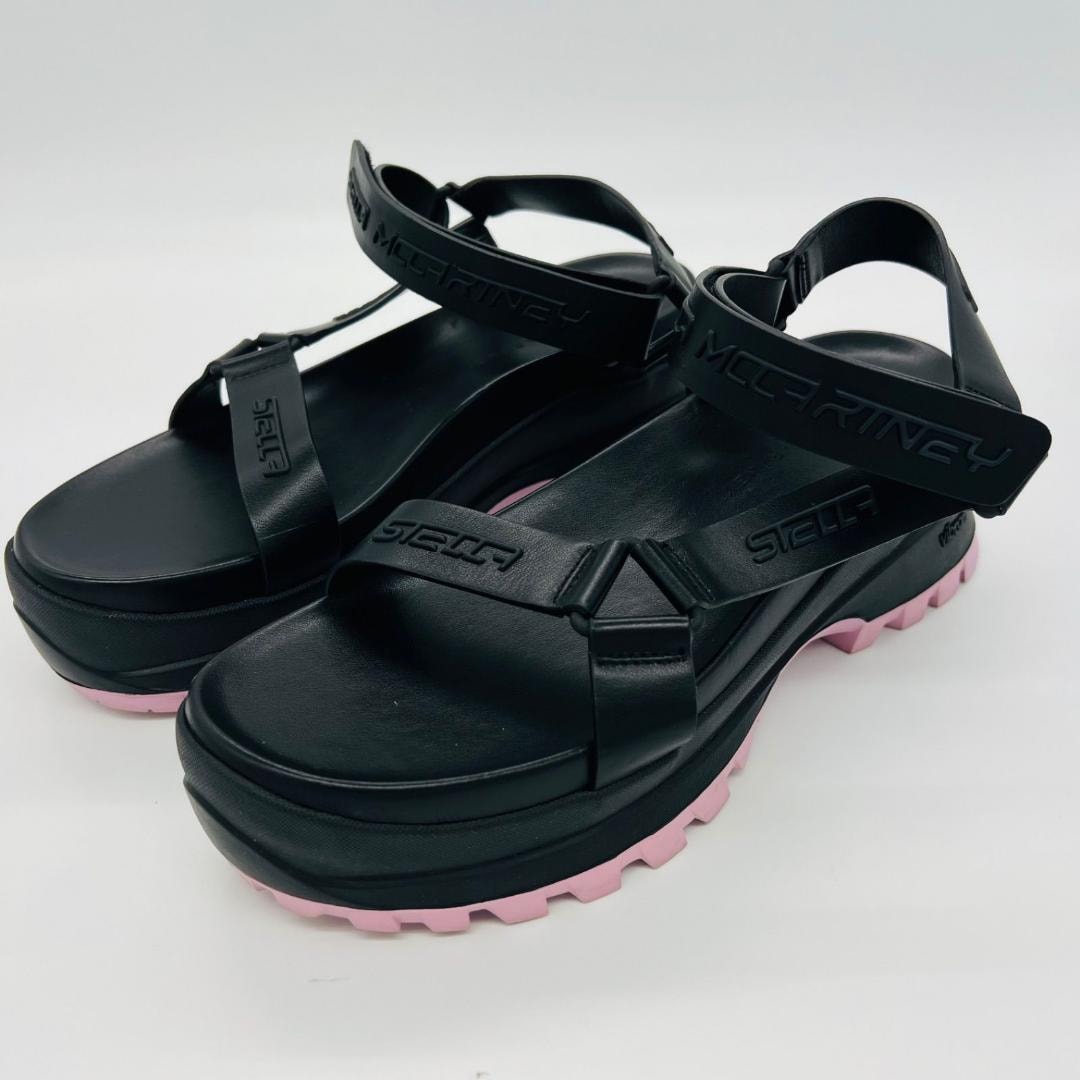 ステラマッカートニー メンズ ロゴ ベルクロス 厚底　26cm サンダル
