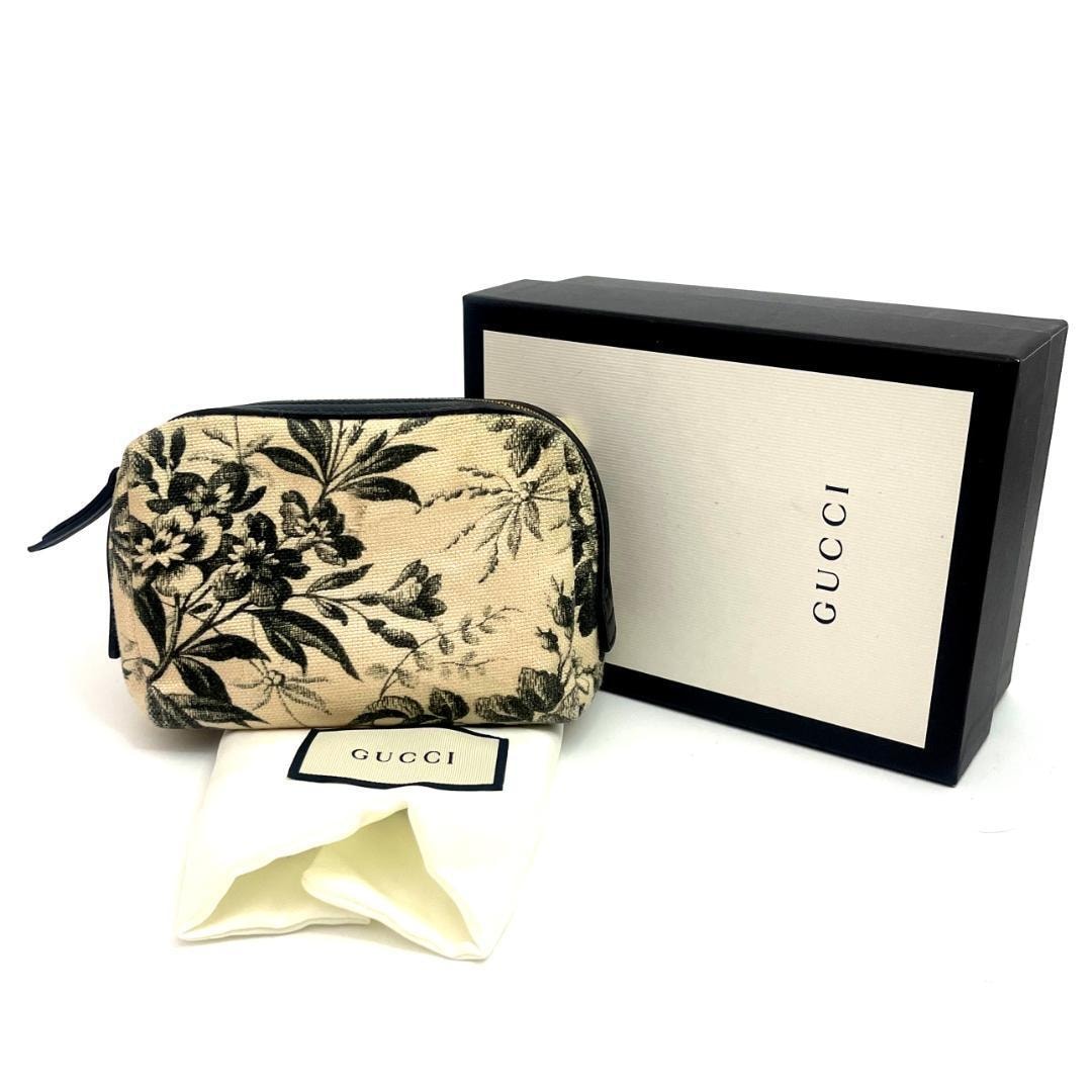 Gucci 花柄キャンバスポーチ Gucci 花柄キャンバスポーチ Gucci 花柄ポーチ キャンバス