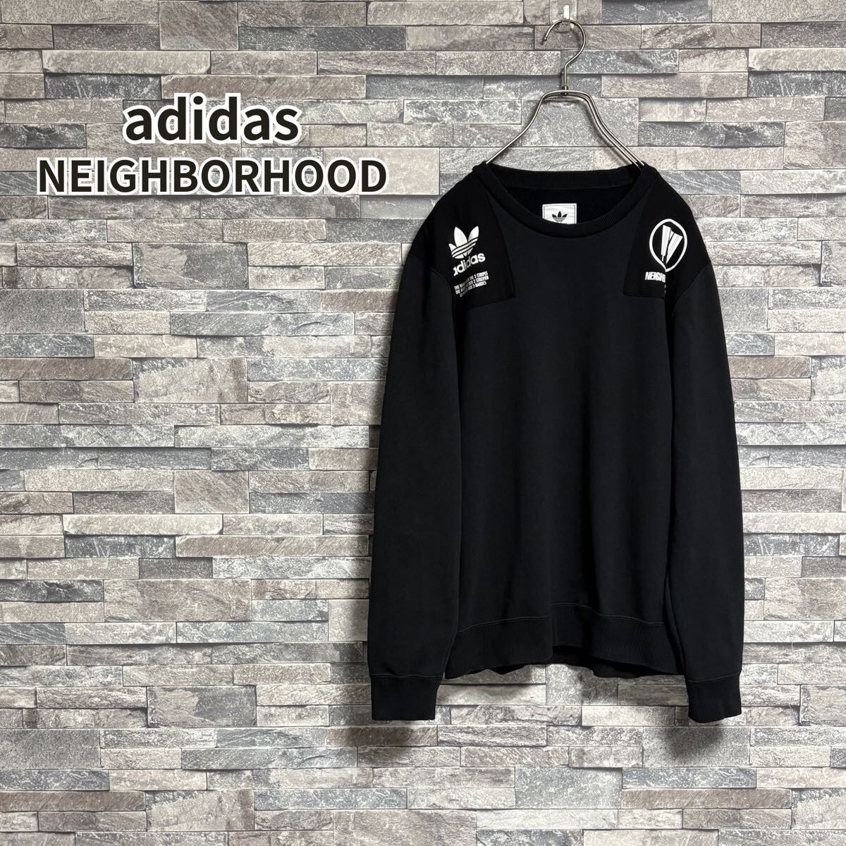 adidas × NEIGHBORHOOD 18SS コマンダースウェット BLK アディダス ネイバーフッド ロゴ トレーナー ブラック