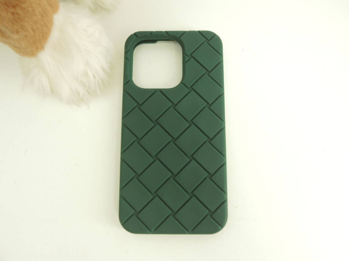 ボッテガヴェネタ iphone14Proケース 中イントレチャート シリコン濃緑 カバー 美品@ 24