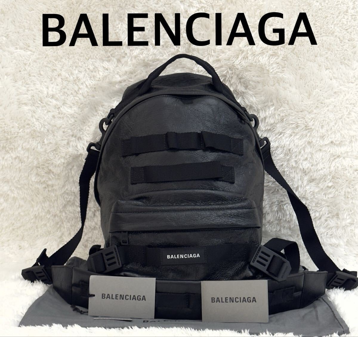 ☆新品☆BALENCIAGA バレンシアガ バックパック ショルダー アーミー ARMY アリーナラムスキン リュック レザー