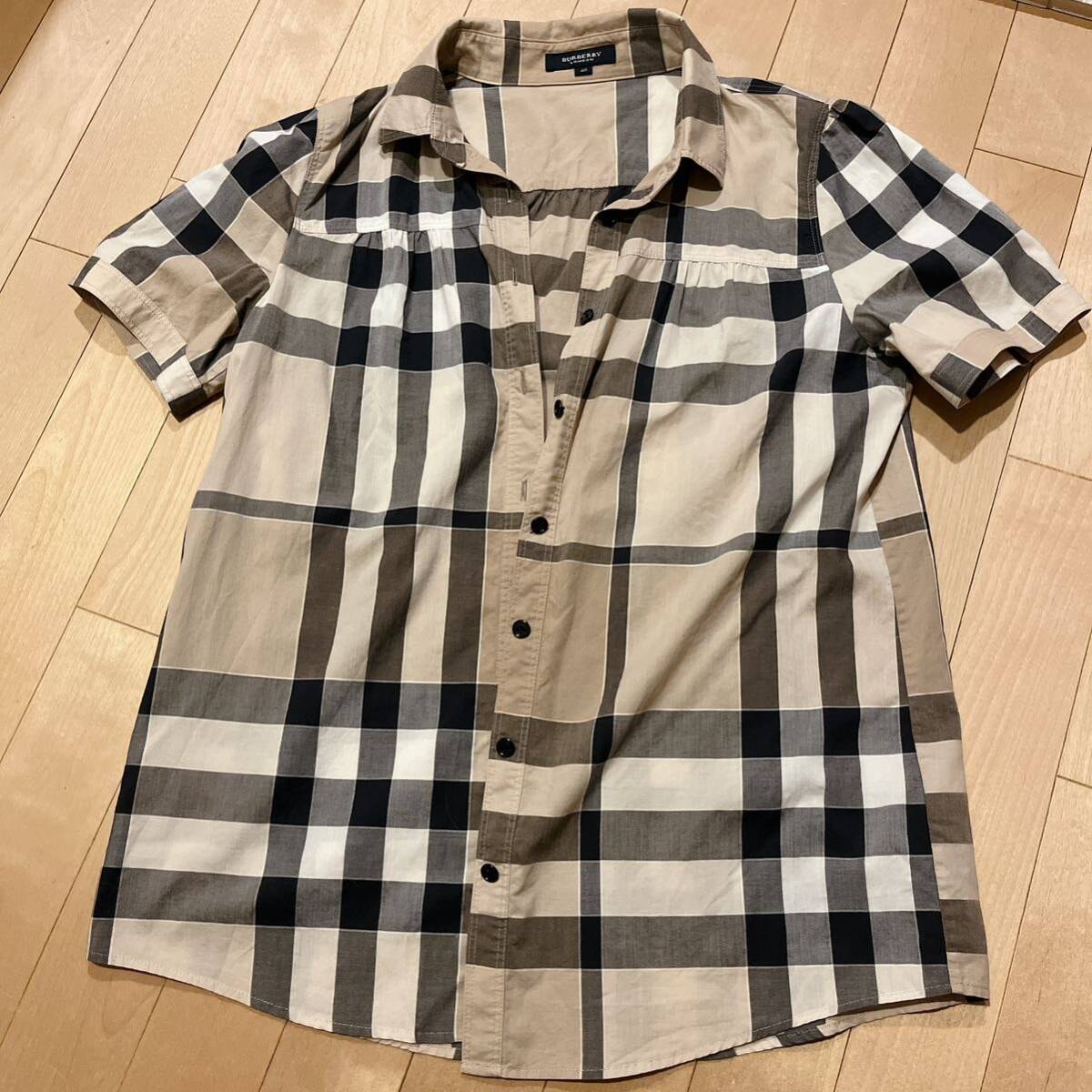 バーバリーロンドン BURBERRY ノバチェック 半袖前開きシャツ　40