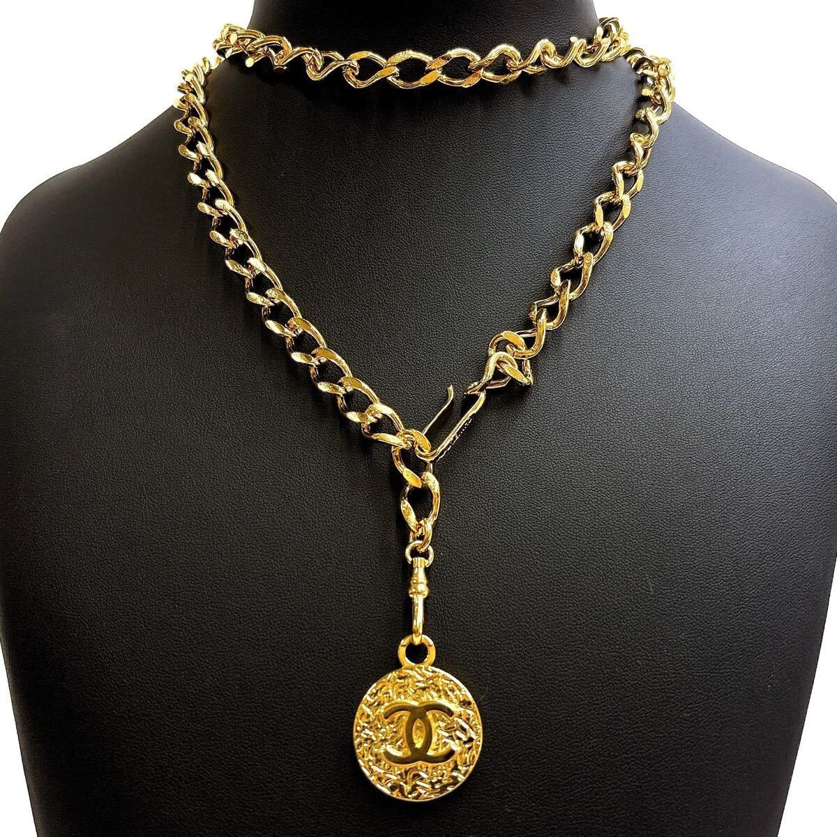 シャネル ネックレス チェーンベルト ゴールド ココマーク メダル ヴィンテージ アクセサリー CHANEL