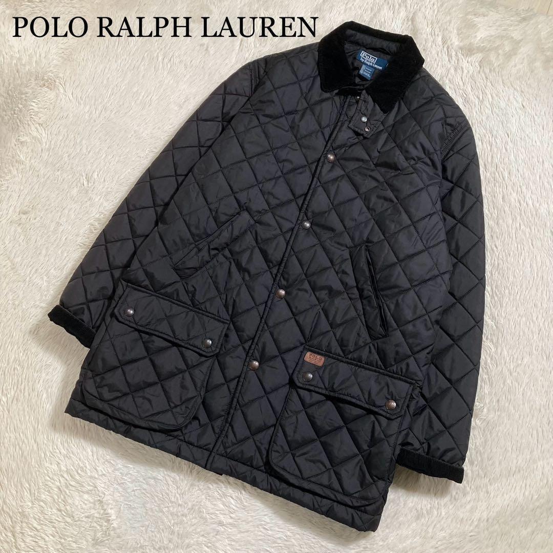 美品 POLO RALPH LAUREN ポロラルフローレン キルティングジャケット 襟コーデュロイ 中綿入り ロゴ