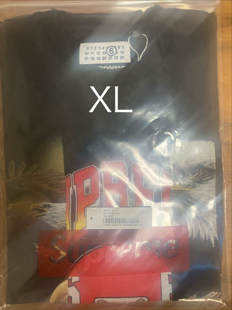 XL Supreme MM6 Maison Margiela Split S/S Top Black ブラック 黒 シュプリーム メゾン マルジェラ スプリット ショートスリーブ トップ