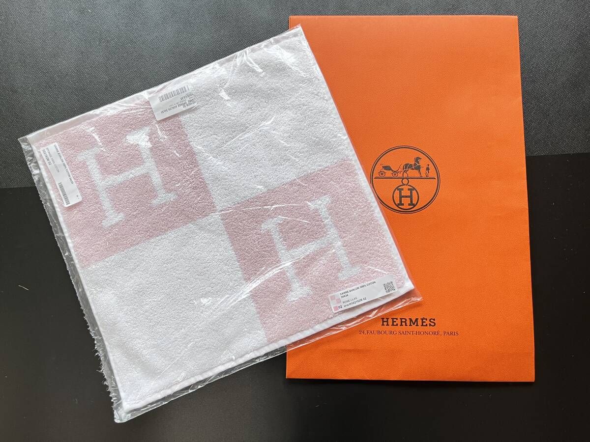新品・未使用(ワケあり)】エルメス 正規品 ピンク ハンドタオル