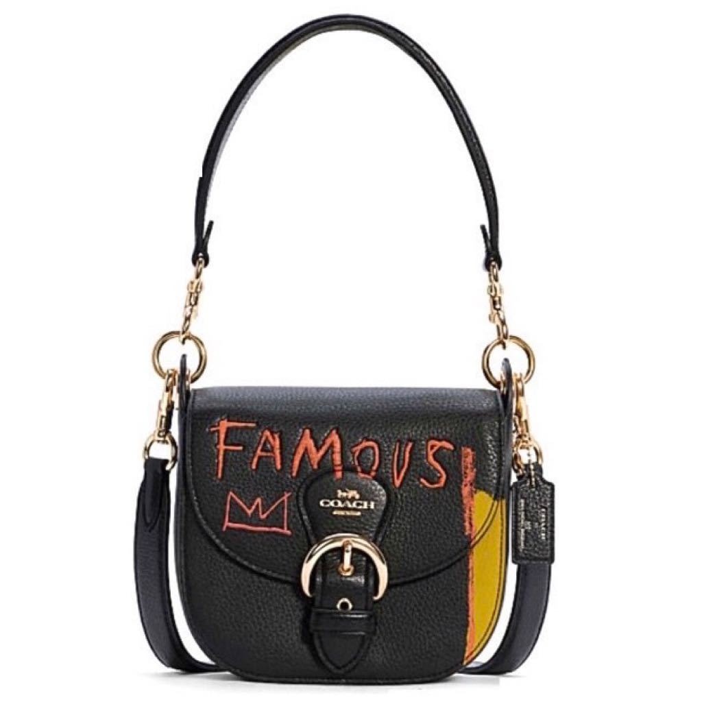 【新品!!】限定 COACH コーチ バスキアコラボ 2way クロスボディバッグ クラウン シグネチャー ブラック プレゼント■