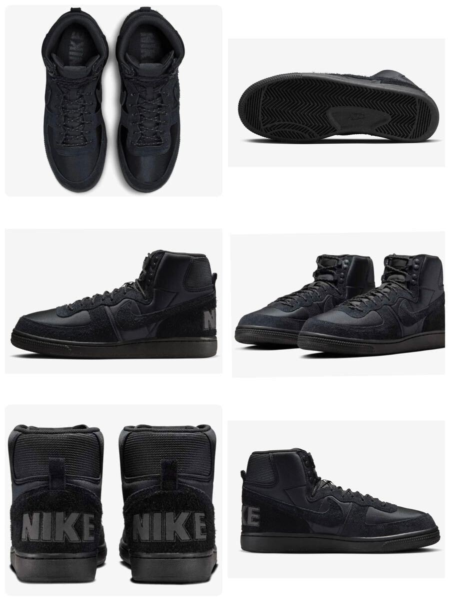 【アトモス当選品】NIKE TERMINATOR HIGH BLACK/BLACK-BLACK 23SU-I ナイキ ターミネーター 黒/黒 2023モデル 28.0cm(US10) 新品・箱付き