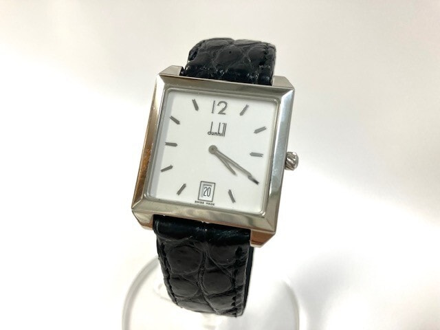 dunhill　ダンヒル　シティスケープ　8011　スクエア　シルバー　デイト　クォーツ　/BK08