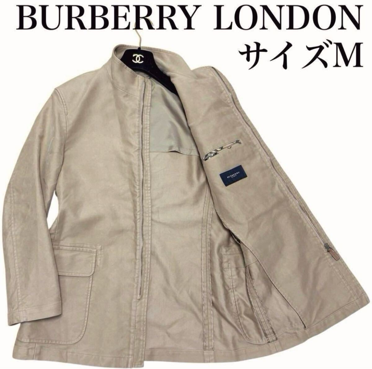 BURBERRY LONDON バーバリーロンドン モールスキン ジップアップ ブルゾン フィールド ジャケット コート ノバチェック 日本製 サイズM