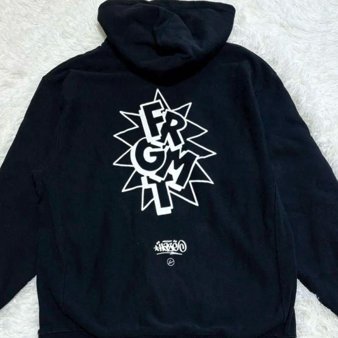 別注●Haze FRAGMENT DESIGN●ブラック フーディー パーカー XLサイズ 藤原ヒロシ●メンズ 8-123