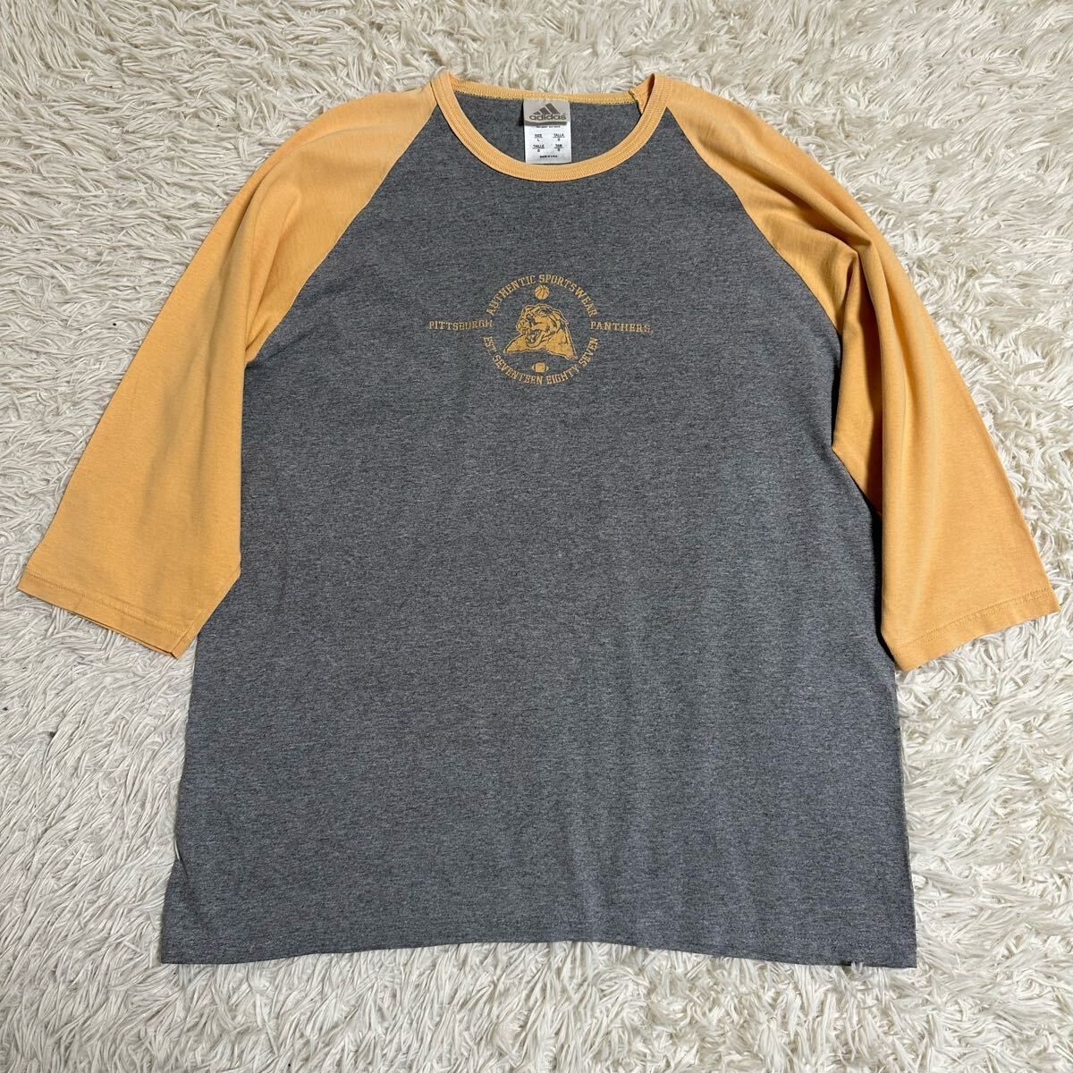 希少 USA製 【adidas】アディダス ラグラン tシャツ L