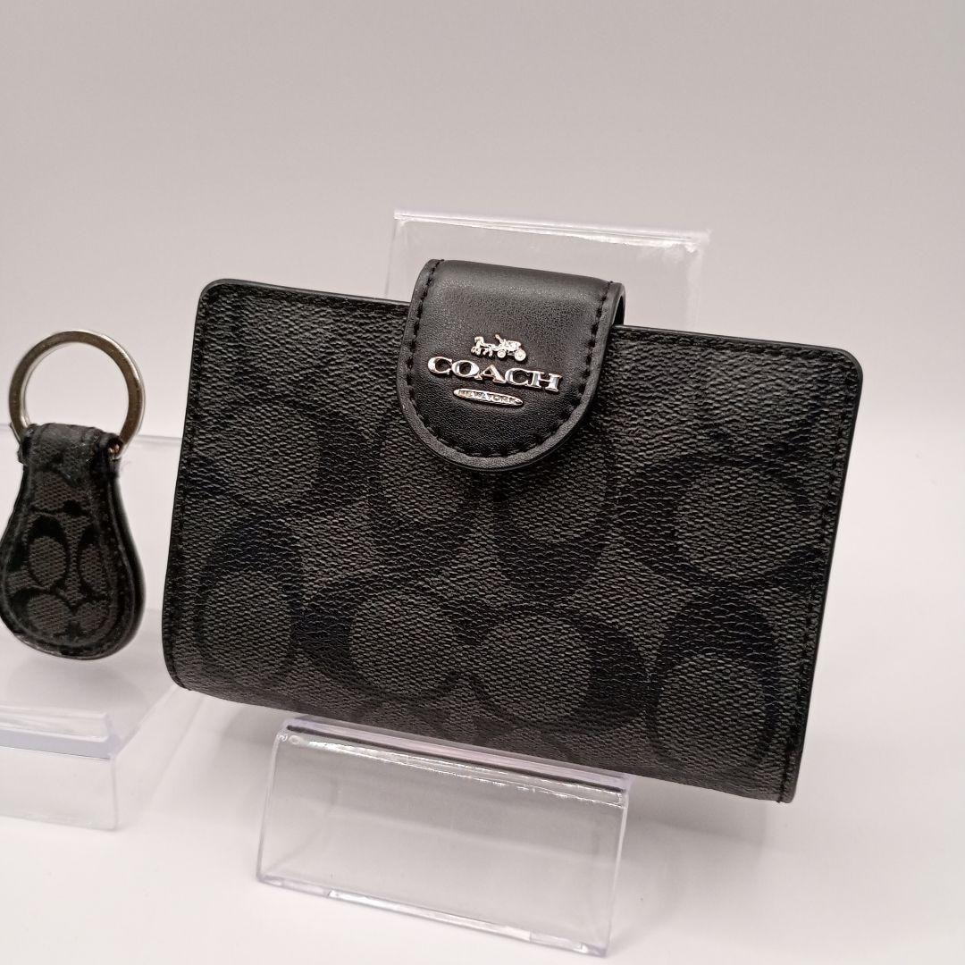 COACH コーチ 二つ折り財布 キーリング付き コンパクト ウォレットセット