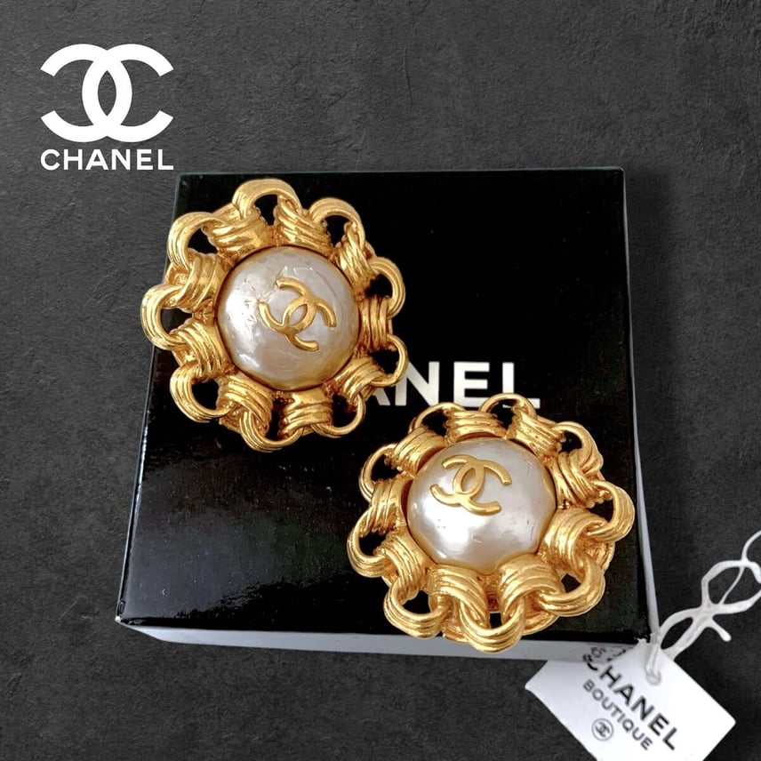 D (傷や汚れあり)】\激レア/CHANEL ヴィンテージ パール イヤリング D (傷や汚れあり)】\激レア/CHANEL ヴィンテージ パール イヤリング