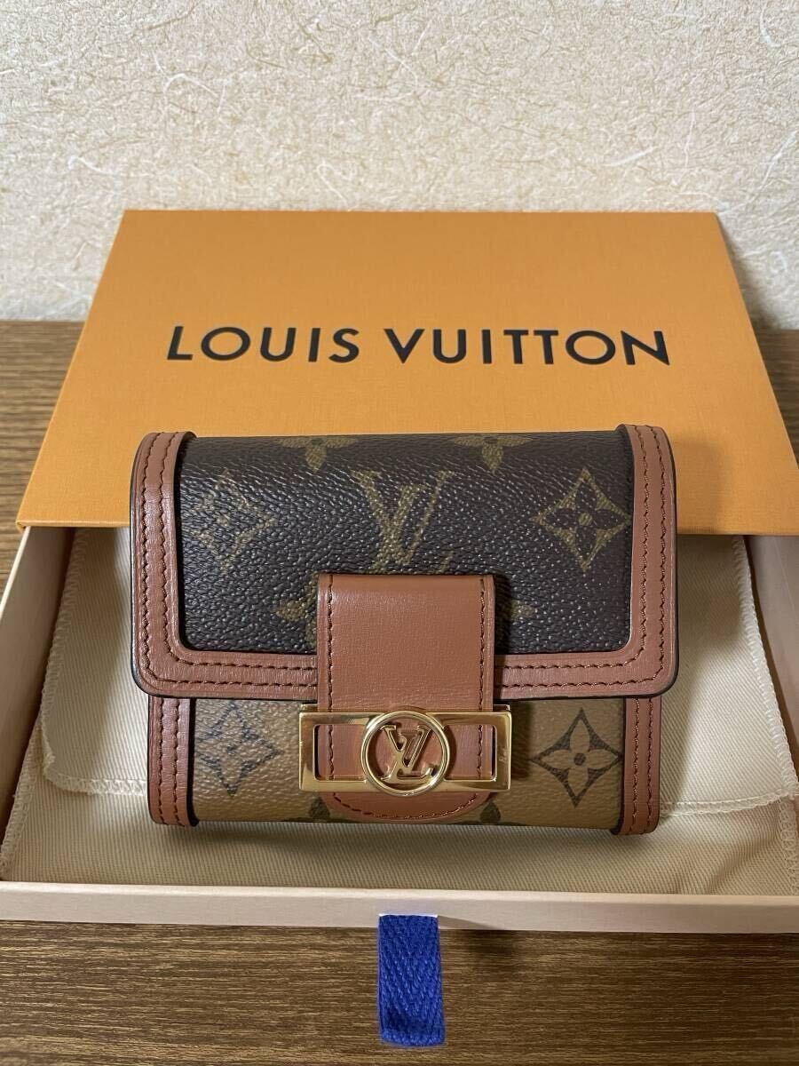 【美品】ルイヴィトン モノグラムリバース ポルトフォイユ ドーフィーヌ 三つ折り財布　LOUIS VUITTON