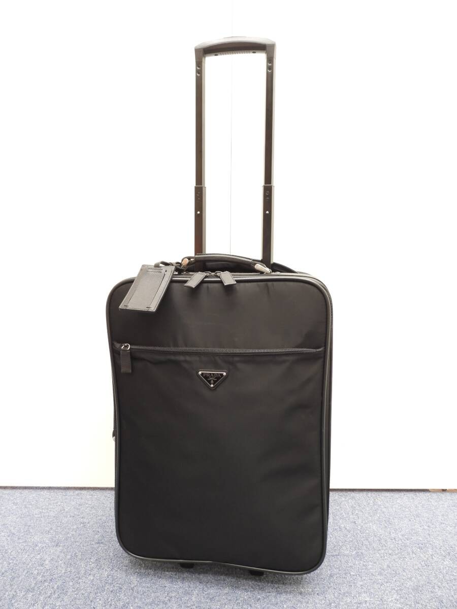 プラダ キャリーバッグ テスート/サフィアーノ 黒 旅行用トロリーバッグ ボストンバッグ 美品@ 1