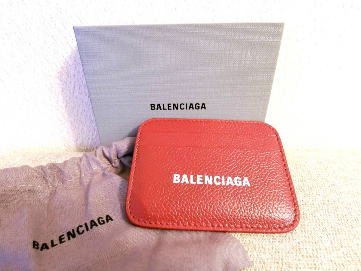 【新品 未使用】BALENCIAGA カードケース ワインレッド 保存袋 イタリア製 バレンシアガ