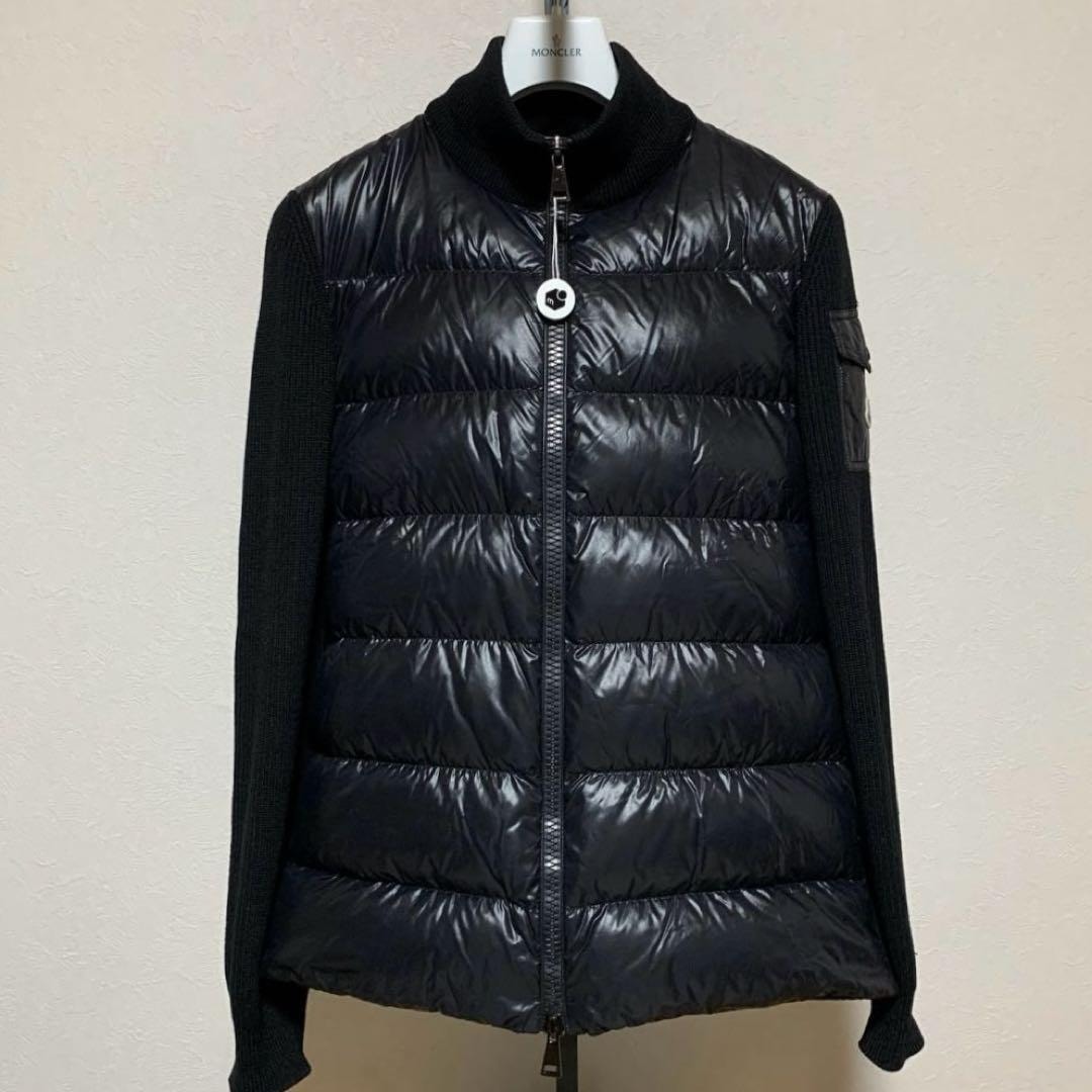 鑑定済★ モンクレール　ダウンカーディガン　ブラック　L 国内正規品4P108