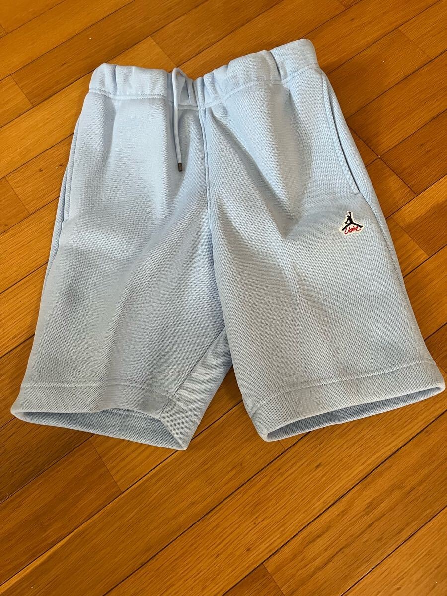 【希少 新品未使用品】ユニオン×ジョーダン ショートパンツ 水色 US XSサイズ 厚手ジャージ生地 エアジョーダン4 UNION AIR JORDAN4 NIKE