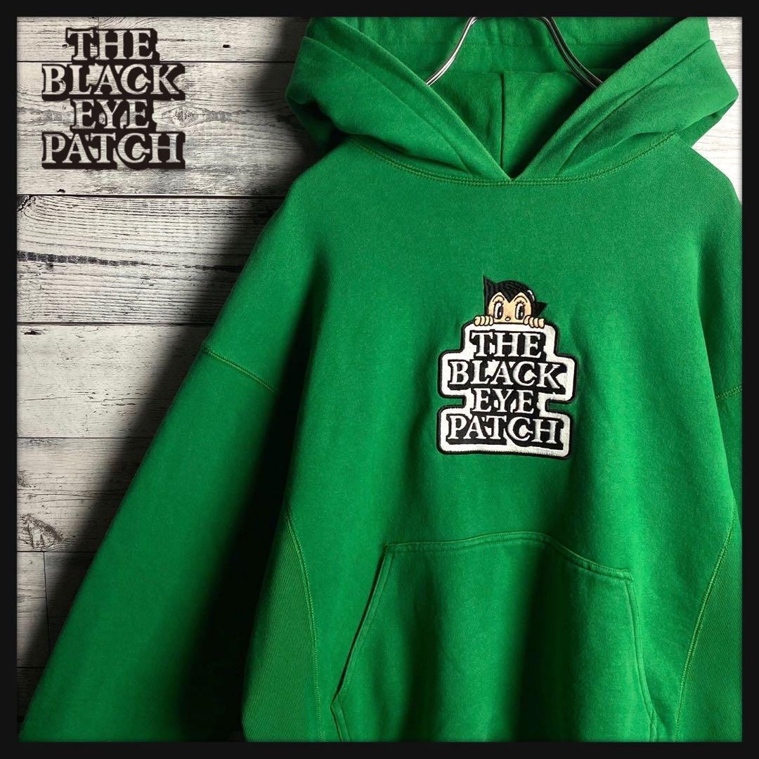 【超希少デザイン】ブラックアイパッチ☆センター刺ロゴ アトム パーカー.