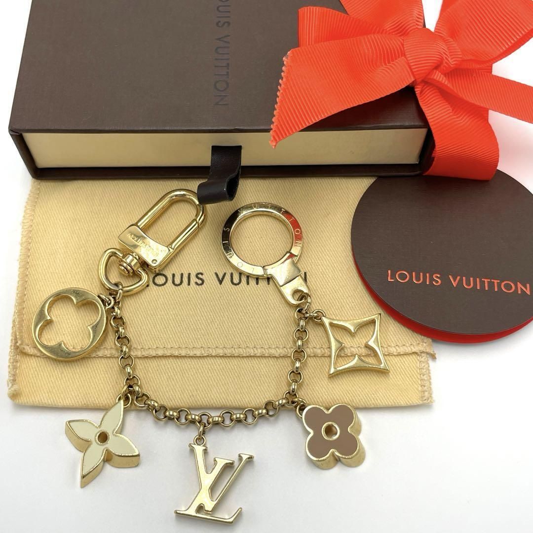 No.263 LouisVuitton ルイヴィトン キーホルダー バッグチャーム チェーン フルール ドゥ モノグラム M65111 アクセサリー レディース