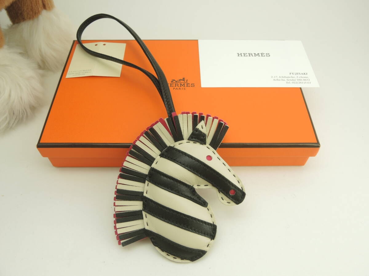 エルメス ジージーサバンナ アニューミロ 黒クレ バッグチャーム 新品@Z 23