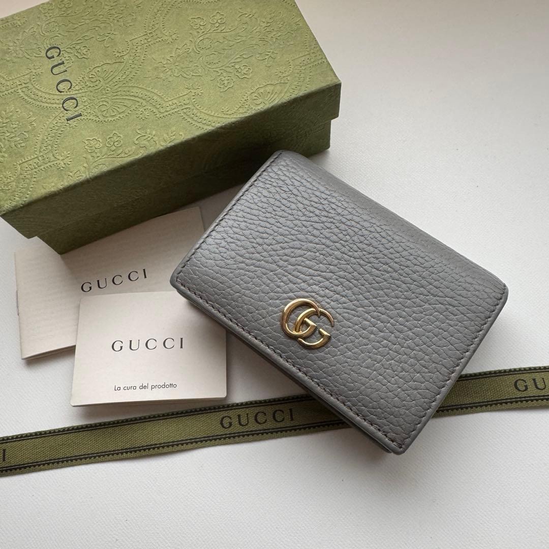 【美品】 GUCCI グッチ マーモント 2つ折り 財布 コンパクト
