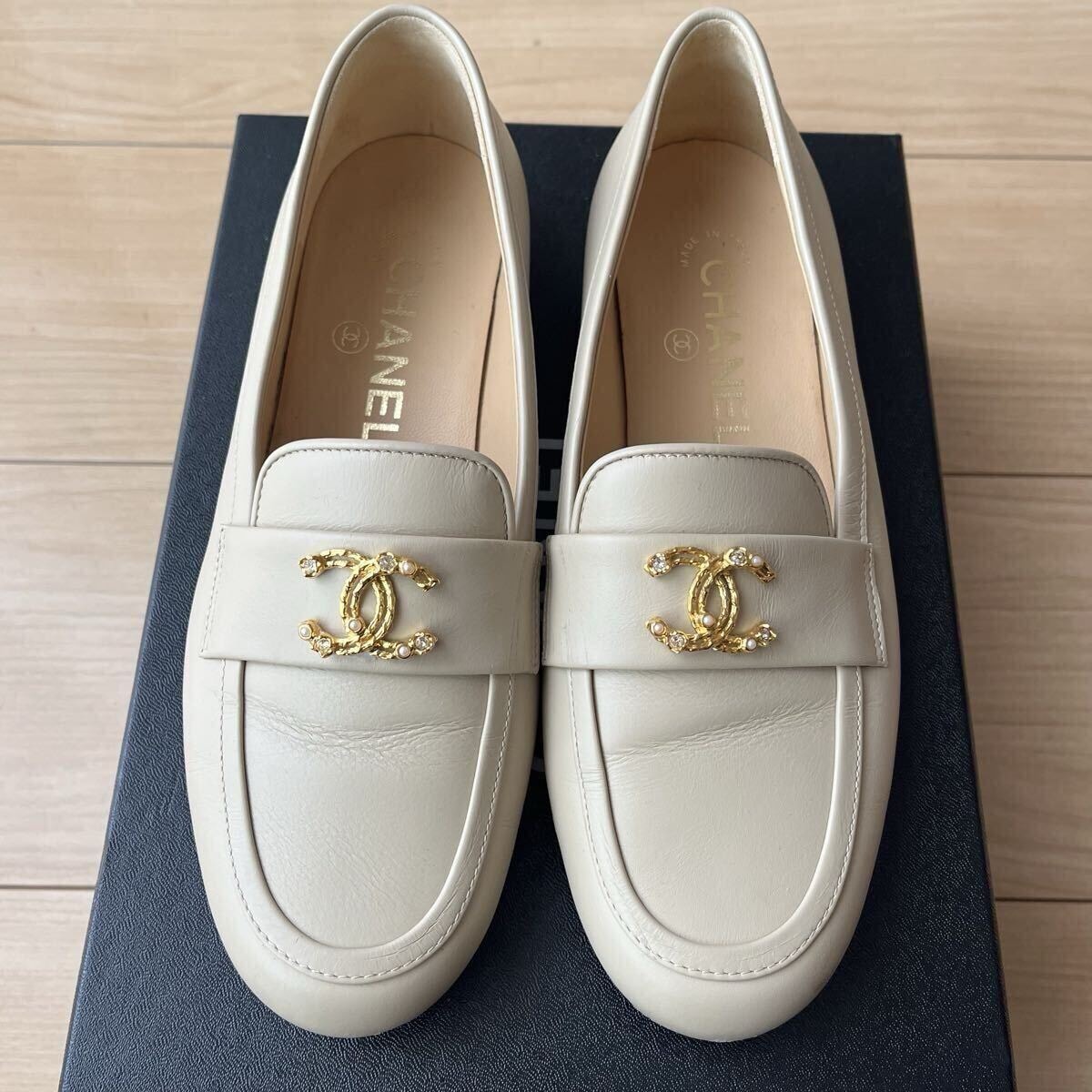 シャネルCHANEL ローファー フラットシューズ レザー パンプス