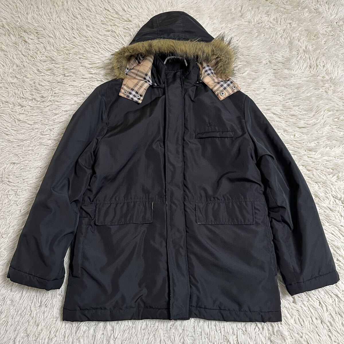 【BURBERRY】バーバリーロンドン モッズコート ノバチェック ブラック