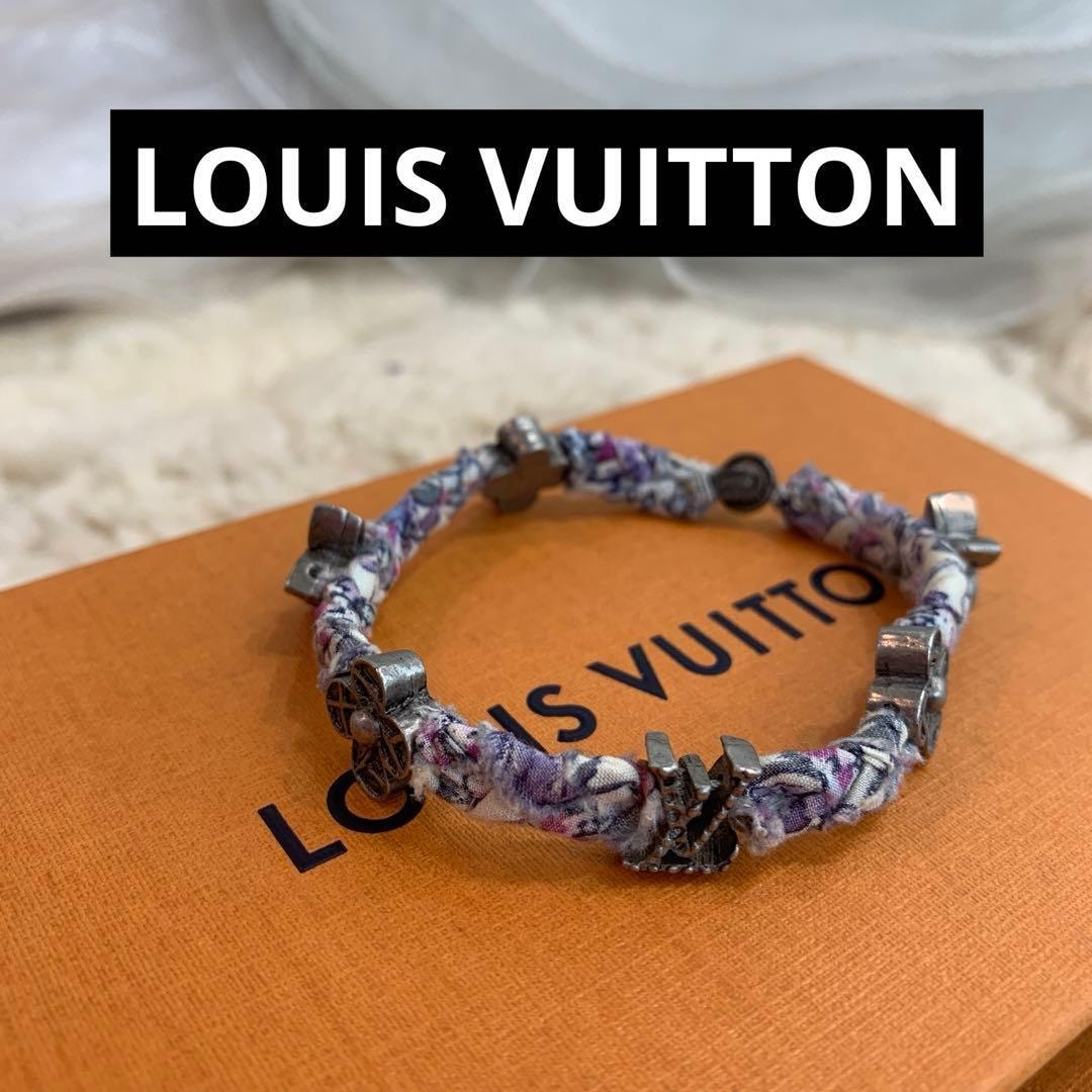 LOUIS VUITTON　ルイ・ヴィトン　ブレスレット　コットン　ロゴ 　総柄
