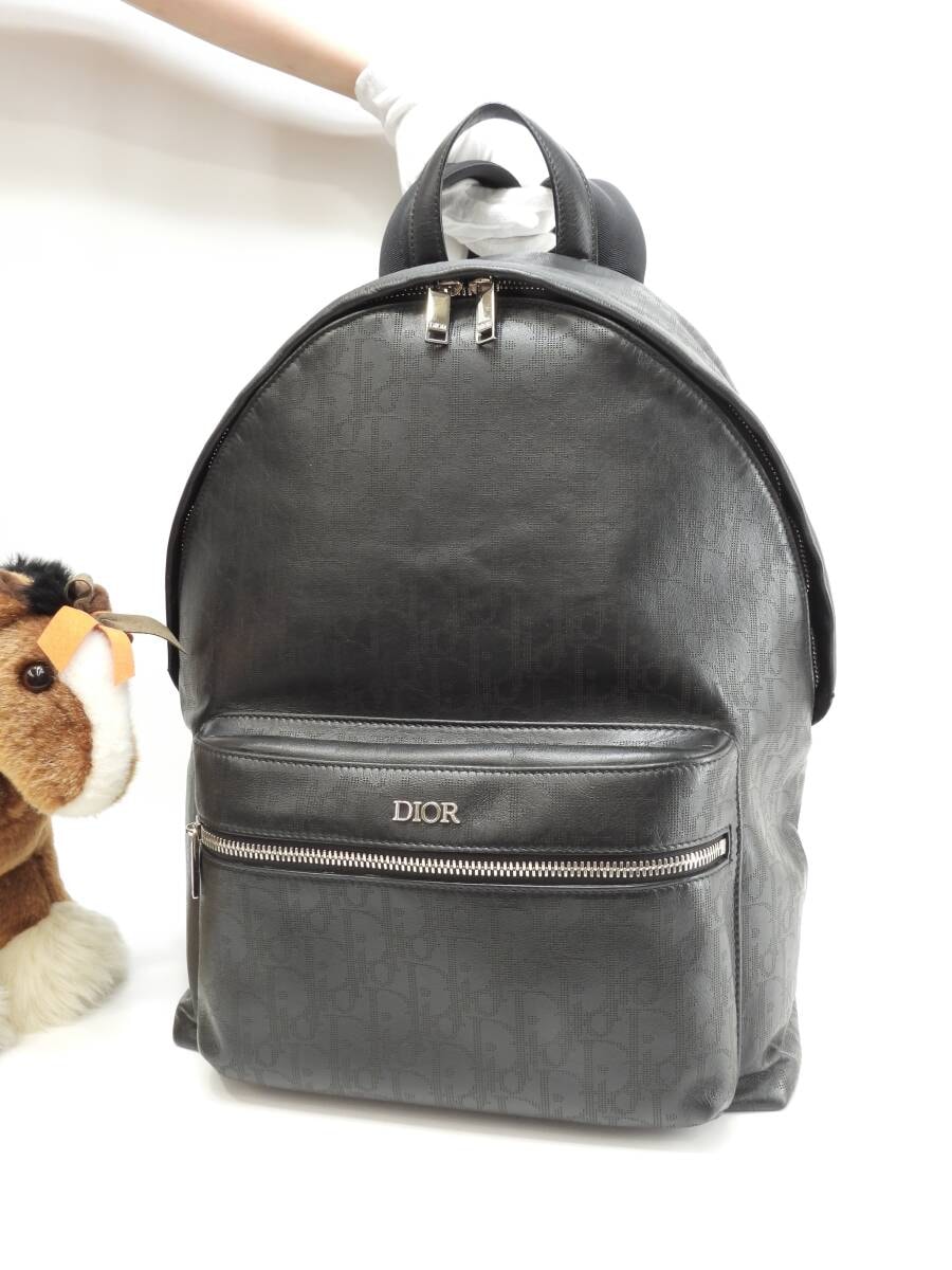 Christian Dior クリスチャンディオール サドル チェーンポーチ スモール オブリーク  チェーン ウォレット ショルダーバッグ S5614CTZQ キャンバス ネイビー  レディース【中古】 Christian Dior - クリスチャンディオール SADDLE サドル チェーン