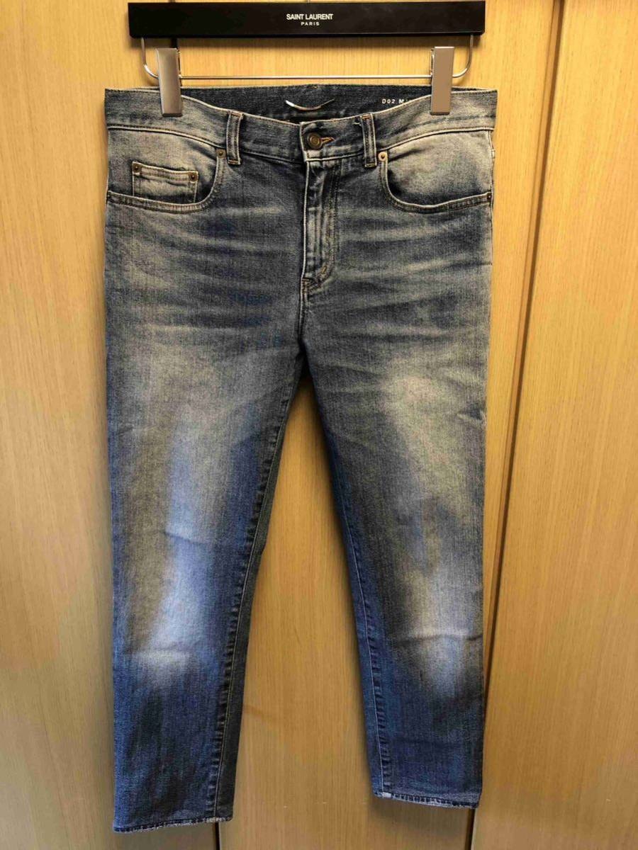 国内正規 18SS SAINT LAURENT PARIS サンローラン パリ Hedi Slimane エディ期 D02 スキニー デニム インディゴ 29 504706 Y964Q