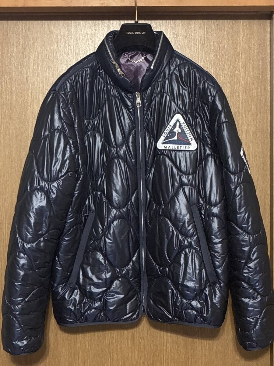 ルイヴィトン LOUIS VUITTON★ダウンコート ダウンジャケット スペース キルティング size46 ブラック★中古美品 送料無料