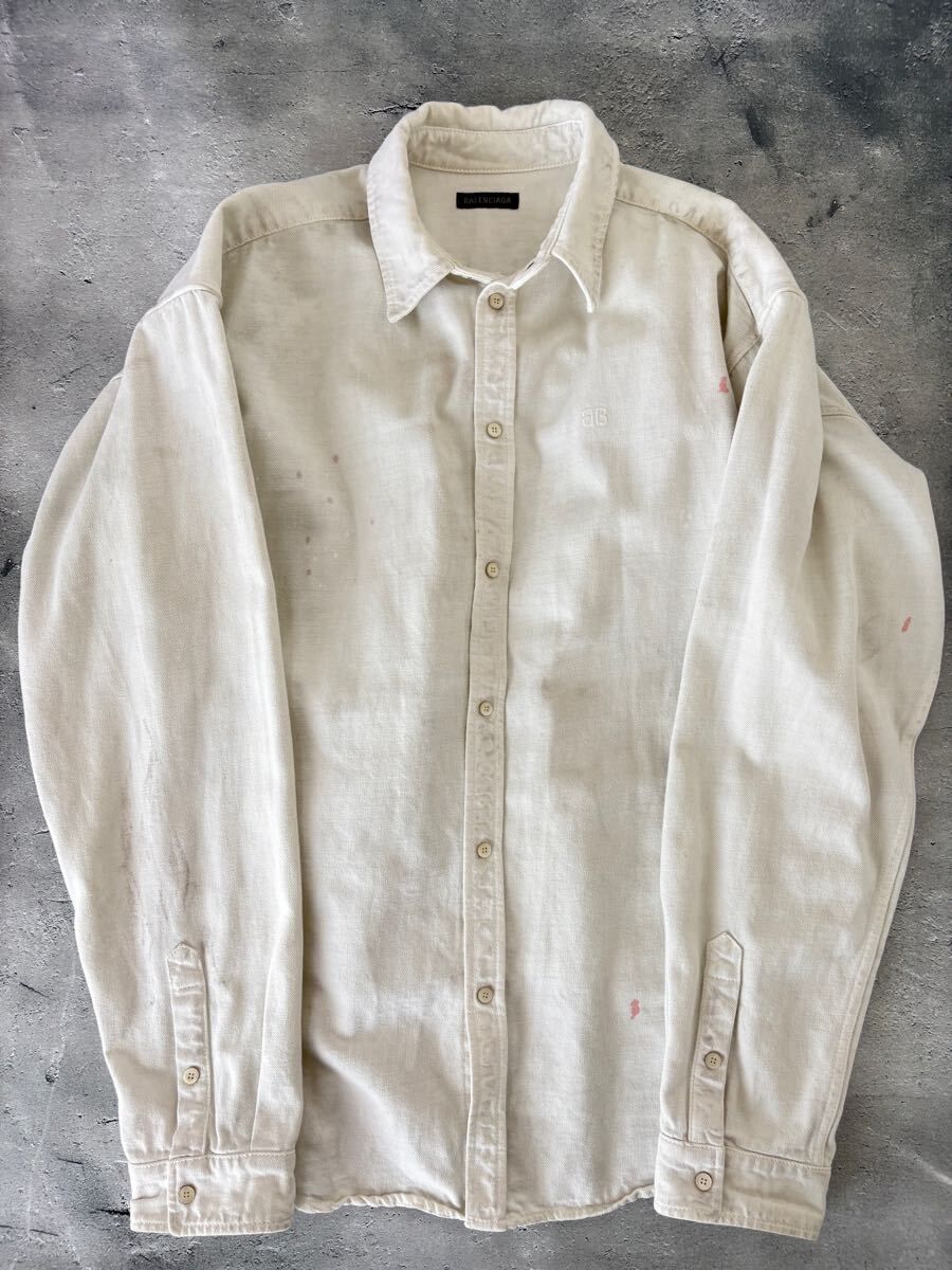 BALENCIAGAバレンシアガ ペイント加工シャツ M