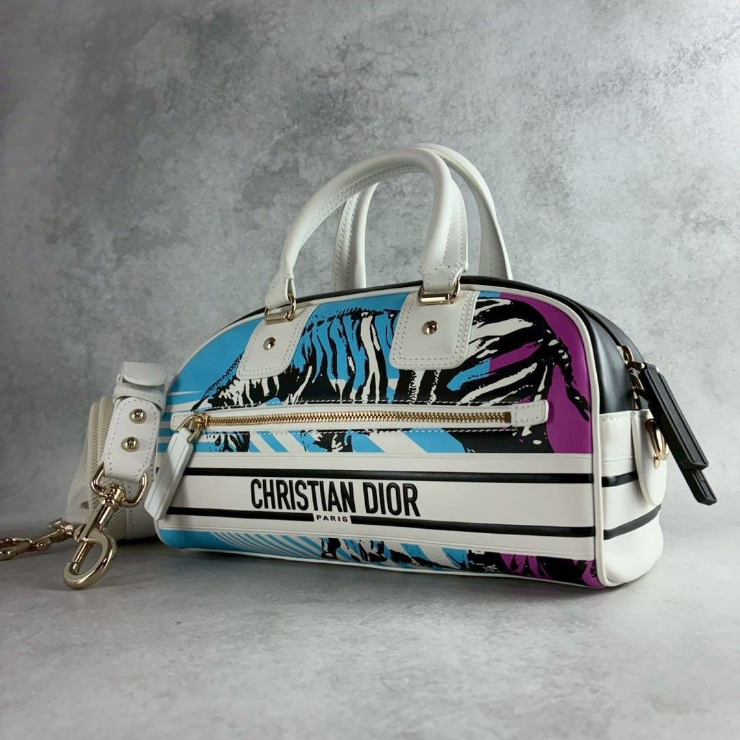 希少 Christian Dior ディオール ヴァイブ ボウリングバッグ タイガープリント 2WAY