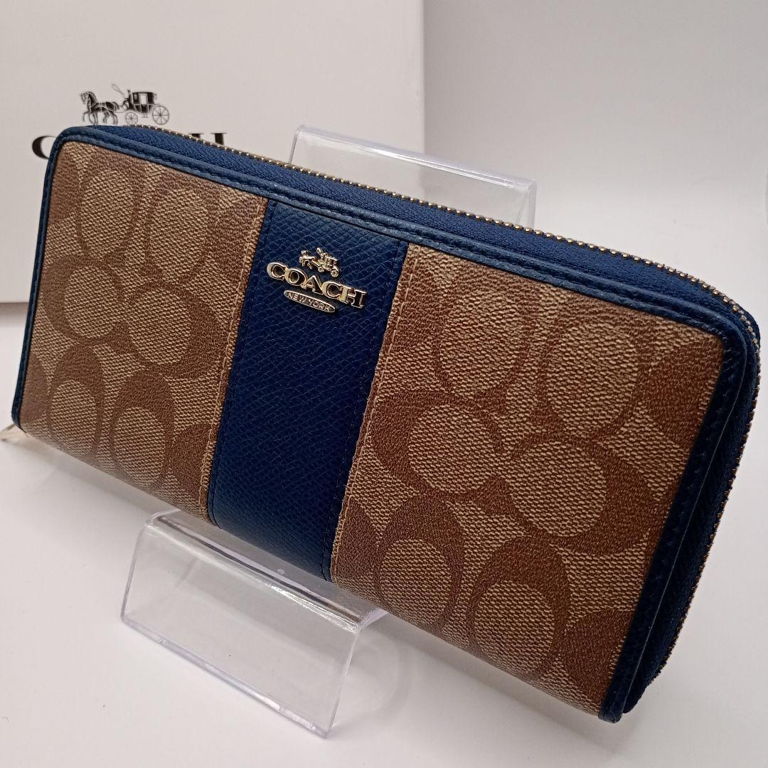 A (未使用に近い)】COACH コーチ 長財布 ラウンドジップウォレット 